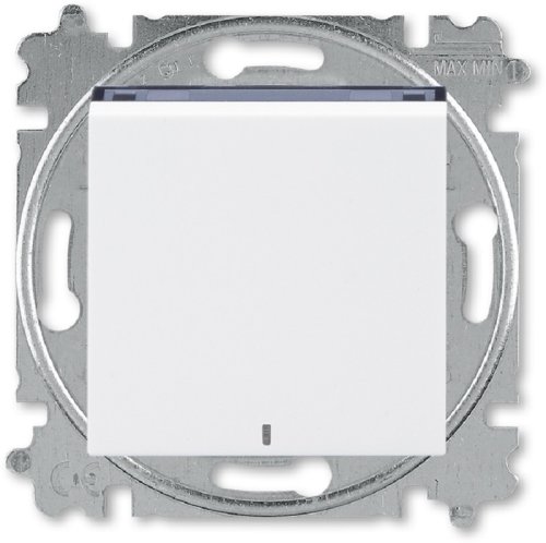 Выключатель с подсветкой без рамки ABB EPJ Levit 1-кл. белый/дымчатый черный картинка